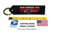 TRUMP 2024 GUN OWNERS FOR TRUMP Keychain Patch Highest Quality Double Sided Embroider Fabric, exclusive product USA