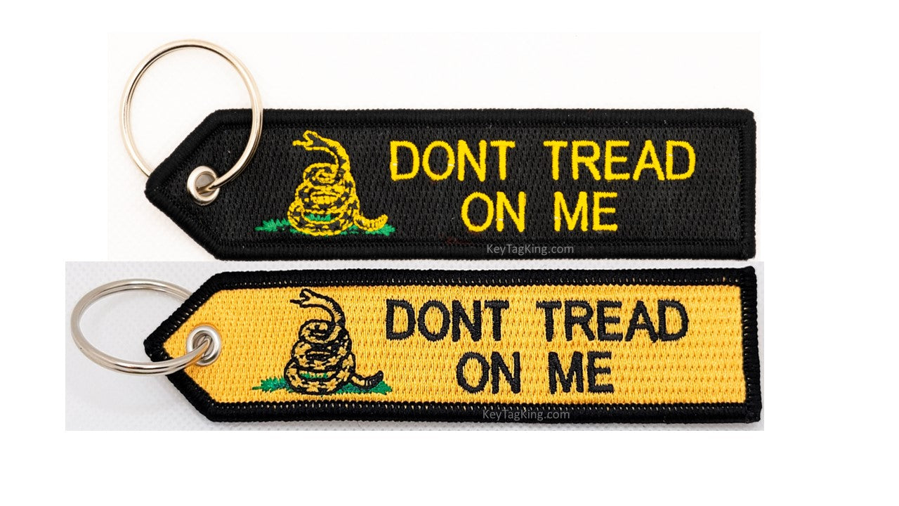 Don't Tread On Me Keychain Double Sided Embroider Fabric – Key Tag King