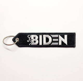 Stick Figure Keychain Patch Anti Biden Never BIDEN Trump Funny 2024