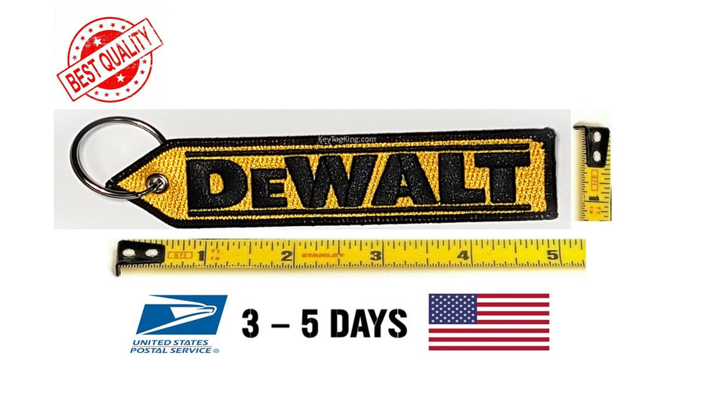 DeWALT Tools exclusive product Keychain Jet Tag, FOB, Highest Quality Double Sided Embroidered Fabric, USA