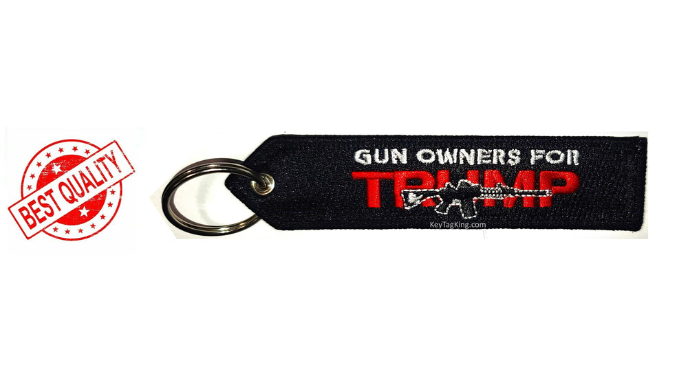 TRUMP 2024 GUN OWNERS FOR TRUMP Keychain Highest Quality Double Sided Embroider Fabric, exclusive product USA