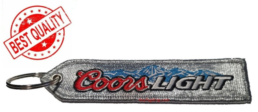 Beer Drinking Silver Bullet Colorado Rocky Mountain Coors Black or Silver Keychain Highest Quality Double Sided Embroider Fabric, exclusive product