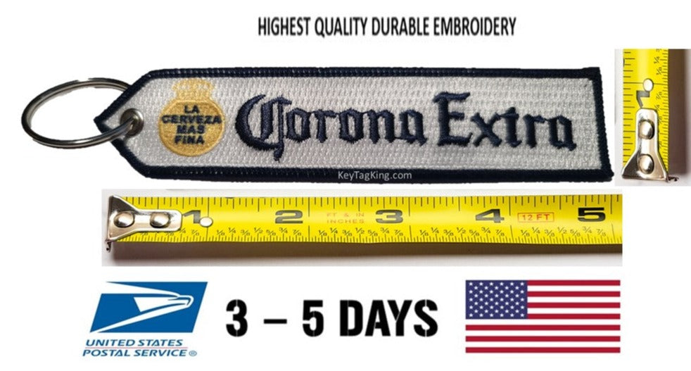 Beer Corona Light Extra Find your Beach Keychain Highest Quality Double Sided Embroider Fabric, exclusive product
