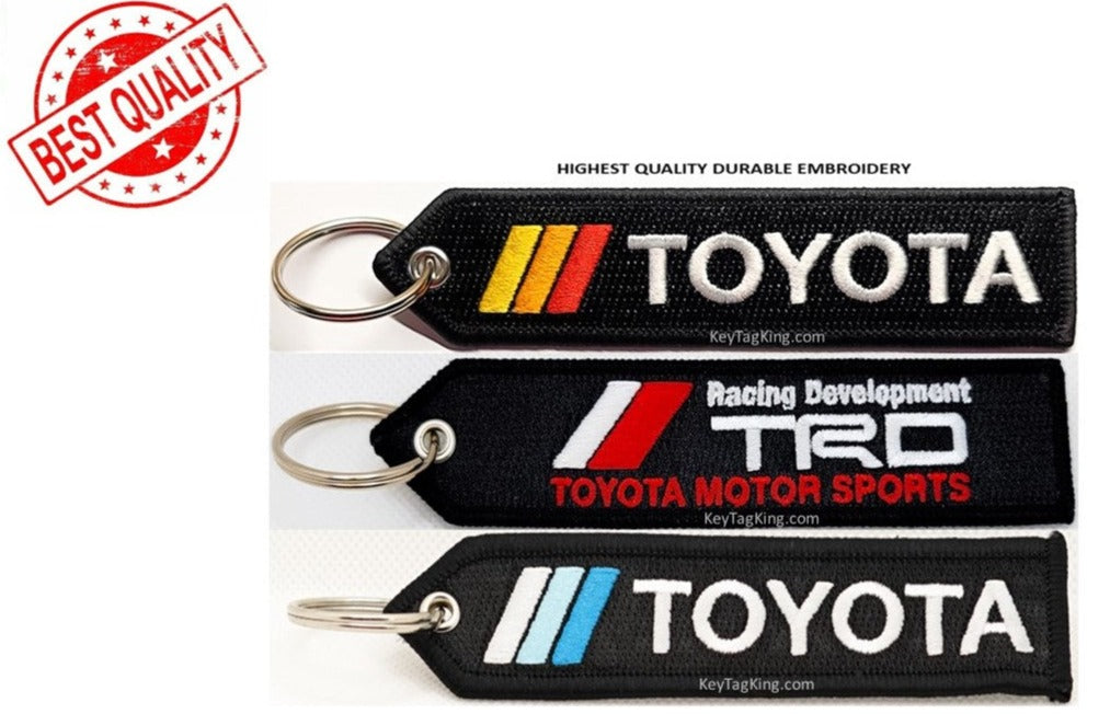 TOYOTA Motor Sports TRD RACING New TOYOTA TRD, TACOMA, TUNDRA, TRUCK, CAMRY, 4RUNNER, Keychain Highest Quality Double Sided Embroider