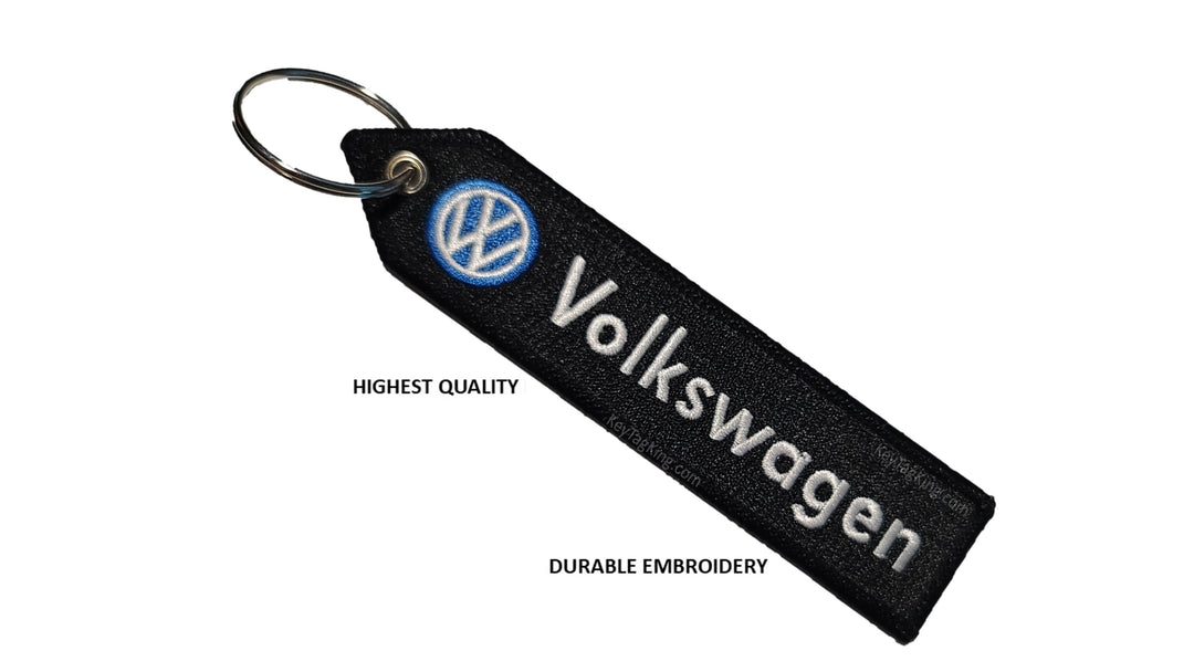 Beetle VOLKSWAGEN Passat, Touareg, Atlas, Tigan, GTI keychain Jet Tag double sided Embroidery Keychain key tag Highest Quality