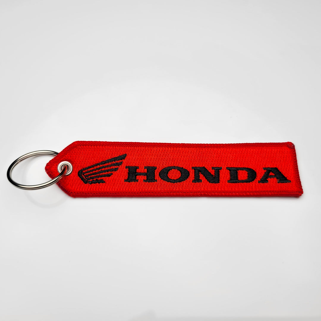 Honda Motorcycle ATV SXS Outboard 1 PC Keychain Highest Quality Double Sided Embroider Fabric