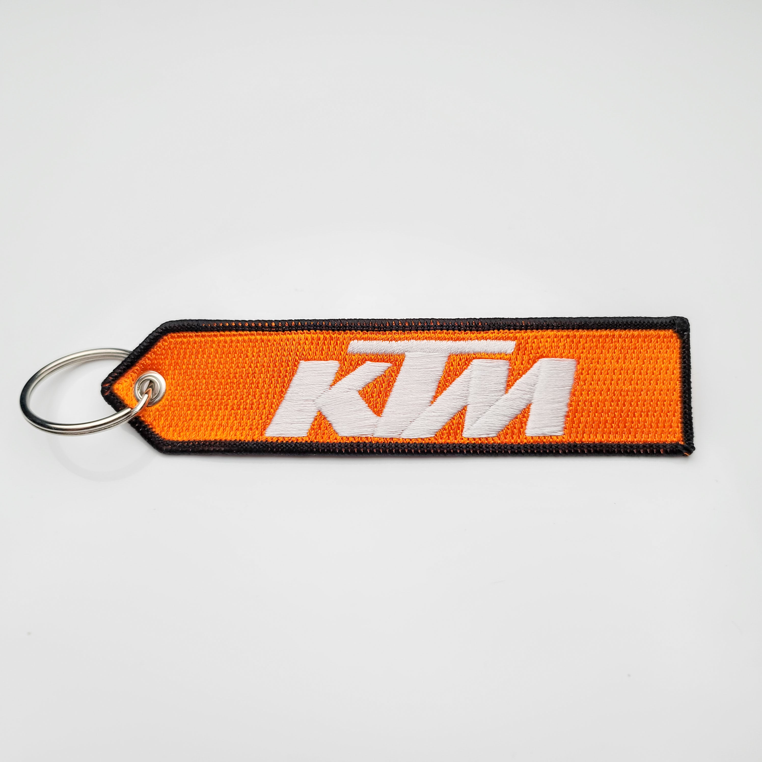 KTM Motorcycle Keychain Double Sided Key Tag Embroidered USA – Key