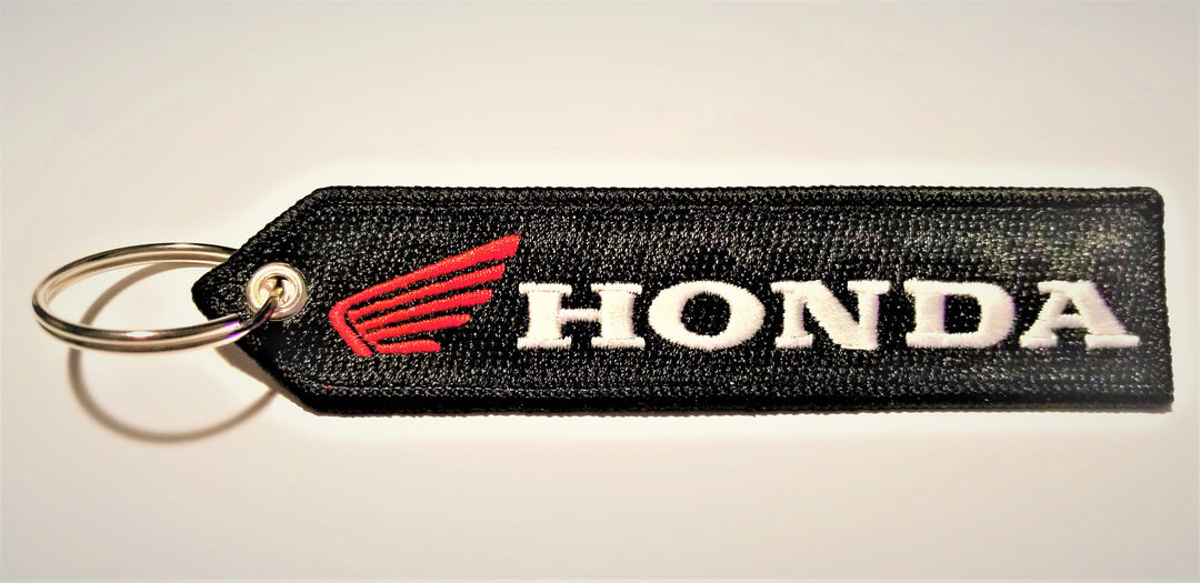 Honda Motorcycle ATV SXS Outboard 1 PC Keychain Highest Quality Double Sided Embroider Fabric