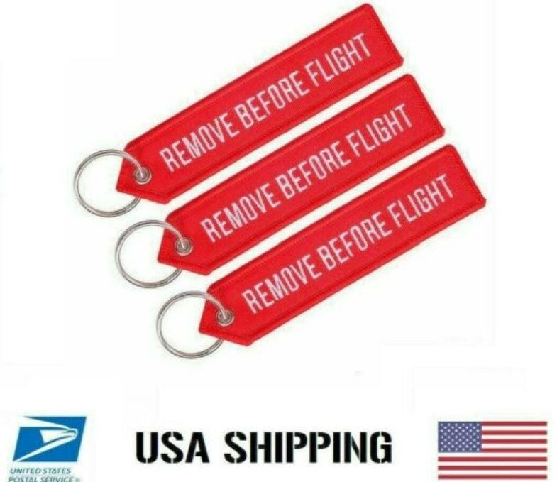 Remove Before Flight Keychain Highest Quality Double Sided Embroider Fabric, exclusive product 1PC