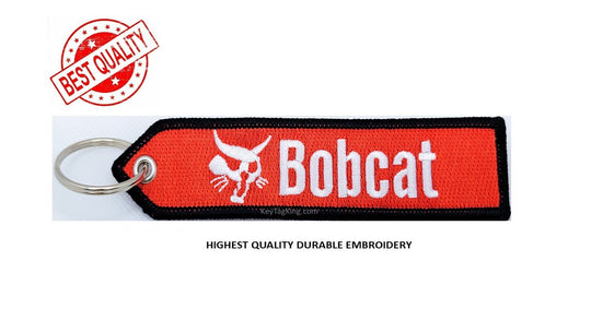BOBCAT Keychain HIGHEST QUALITY 2 Sided Embroider Fabric 1PC, exclusive product USA