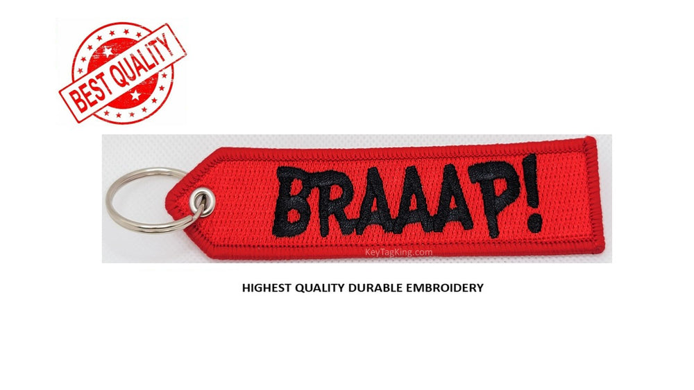 BRAAAP! Dirt bike, ATV, Motorcycle Motocross Keychain Highest Quality Double Sided Embroider Fabric, exclusive product