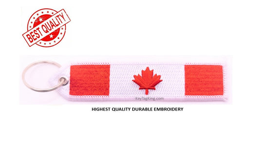 CANADA FLAG Highest Quality Double Sided Embroidery Fabric Keychain