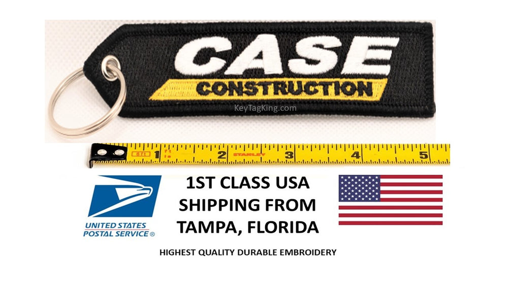 CASE CONSTRUCTION 4x4 FOB Keychain Highest Quality Double Sided Embroider Fabric, exclusive product USA