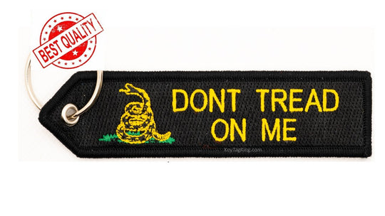 Don't Tread On Me Keychain Double Sided Embroider Fabric