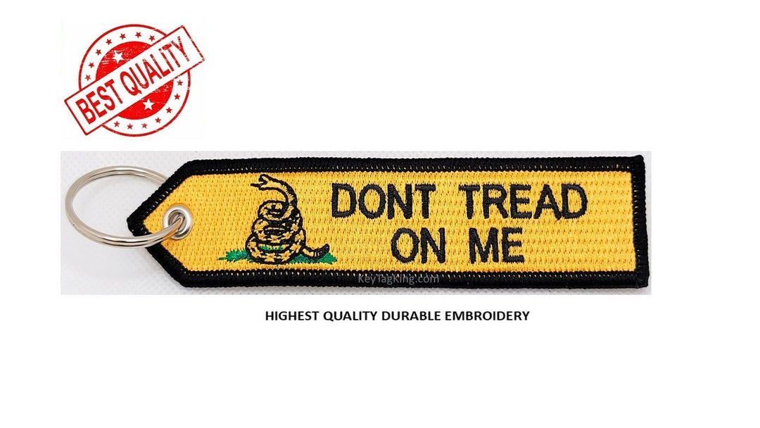 Don't Tread On Me Keychain Double Sided Embroider Fabric