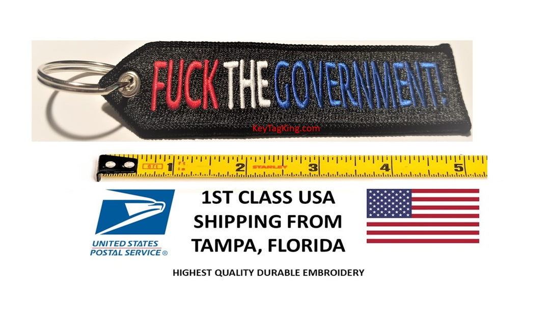 FUCK THE GOVERNMENT #FJB LGB Keychain Highest Quality Double Sided Embroider Fabric, exclusive product