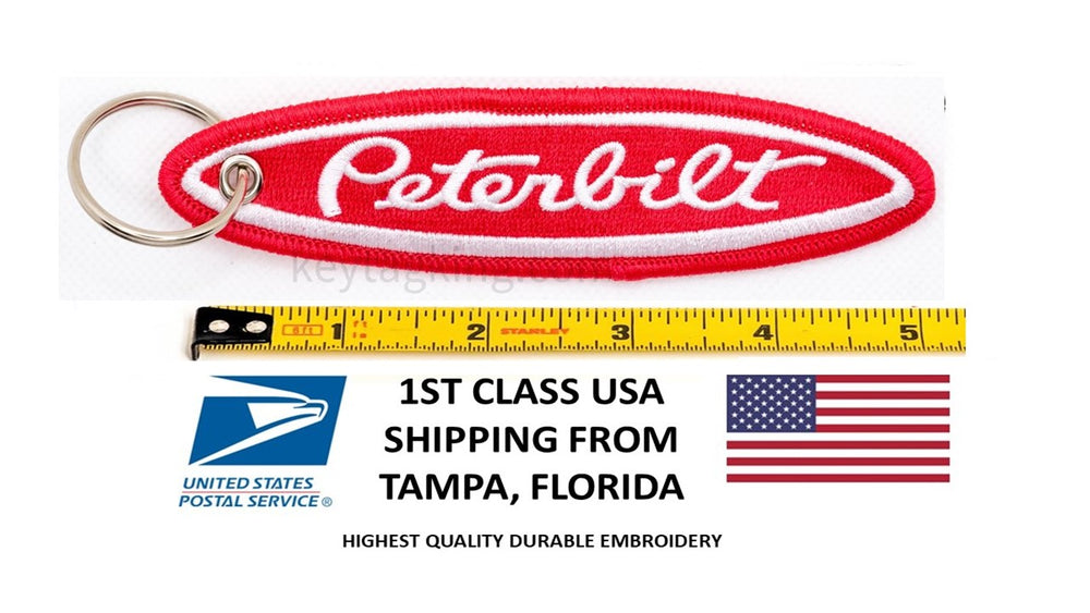 Peterbilt TRUCK Keychain Highest Quality Double Sided Embroider Fabric, exclusive product