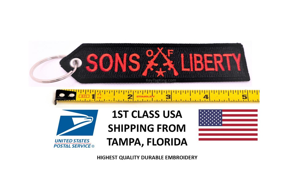 SONS of LIBERTY Keychain Double Sided Embroider Fabric