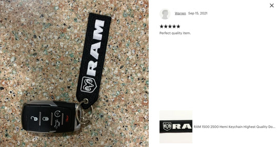 RAM 1500 2500 Hemi Keychain Highest Quality Double Sided Embroider Fabric, exclusive product
