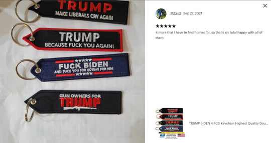 TRUMP 2024 MAKE LIBERALS CRY AGAIN Keychain Highest Quality Double Sided Embroider Fabric, exclusive product 1PC