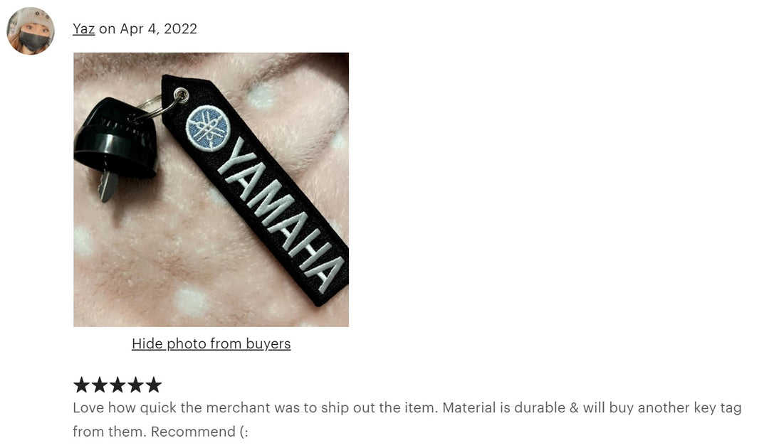 Yamaha Motorcycle 1 PC Keychain Highest Quality Double Sided Embroider Fabric, exclusive product