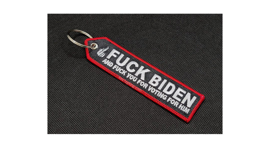 Joe Biden Sucks Anti Biden Never BIDEN Keychain Double Sided Embroider Fabric