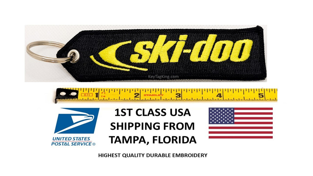 Ski-doo Snowmobile Keychain Highest Quality Double Sided Embroidered Fabric, exclusive product