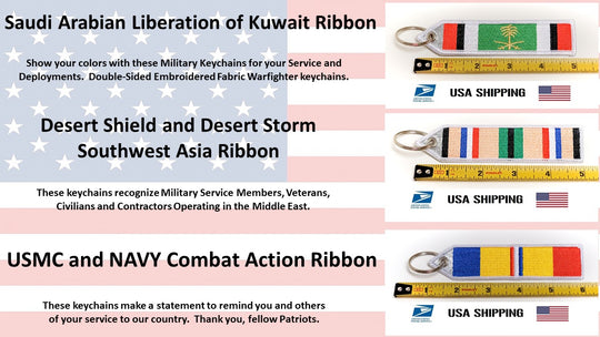 Desert Shield Desert Storm Campaign Ribbon Keychain