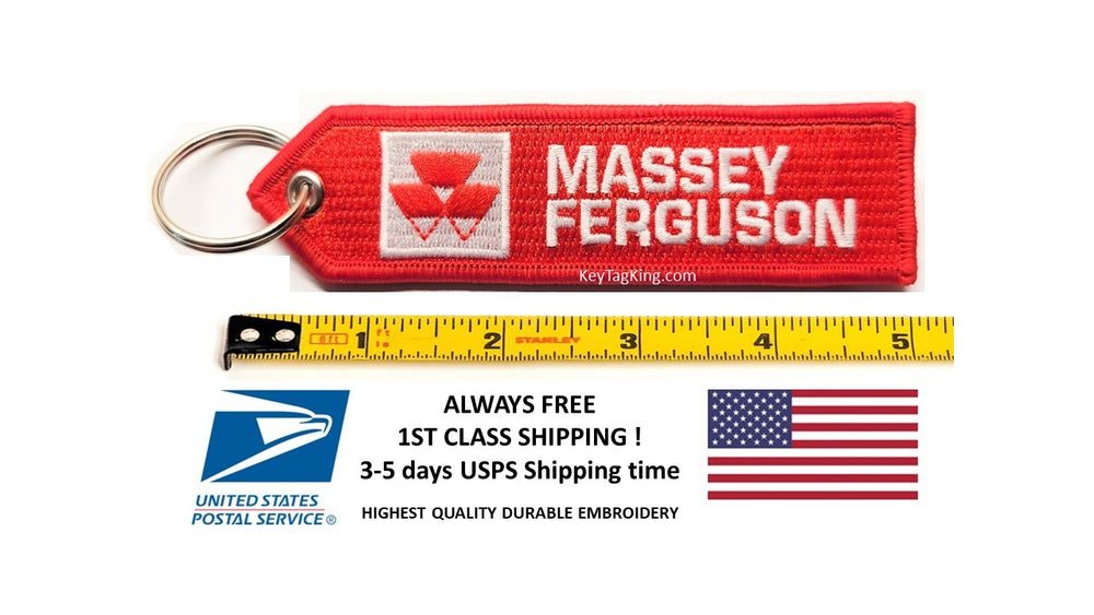 Massey Ferguson Keychain Highest Quality Double Sided Embroider Fabric, exclusive product 1PC USA