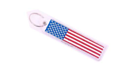 USA FLAG Double Sided Embroidery Keychain