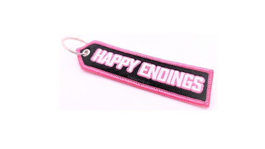 Happy Endings Happy Juice Keychain Double Sided Embroidery Keychain