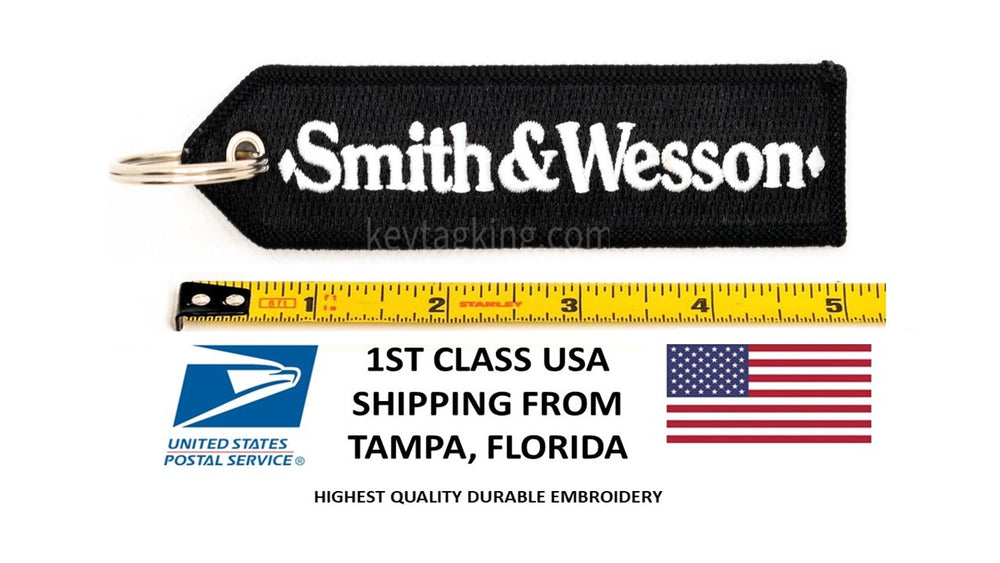 Smith & Wesson Keychain Highest Quality Double Sided Embroider Fabric, exclusive product