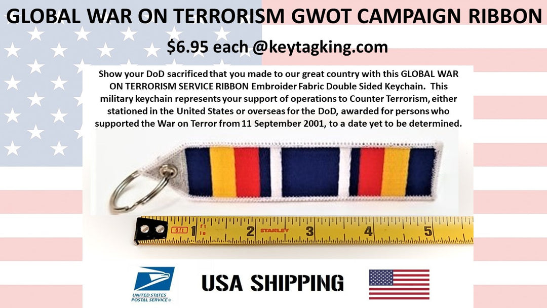 Gotw Ribbon Global War on Terrorism Service Medal (GWOT) Keychain Patch Double Sid ...