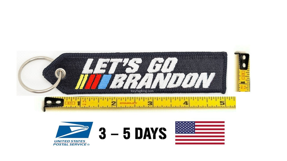 Let's Go Brandon Keychain Highest Quality Double Sided Embroider Fabric, exclusive product
