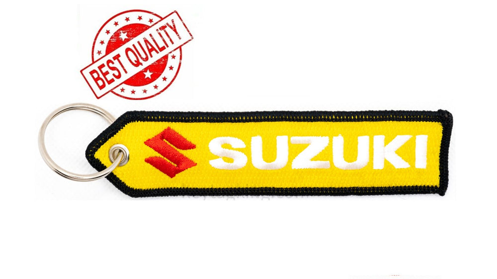 Suzuki Motorcycle Off road street Jetski Keychain Highest Quality Double Sided Embroider Fabric, exclusive product