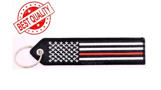 USMC and NAVY Combat Action Ribbon (CAR) Keychain Double Sided Embroider Fabric