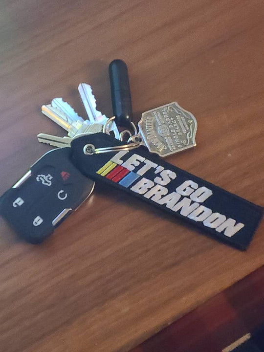 Let's Go Brandon Keychain Highest Quality Double Sided Embroider Fabric, exclusive product