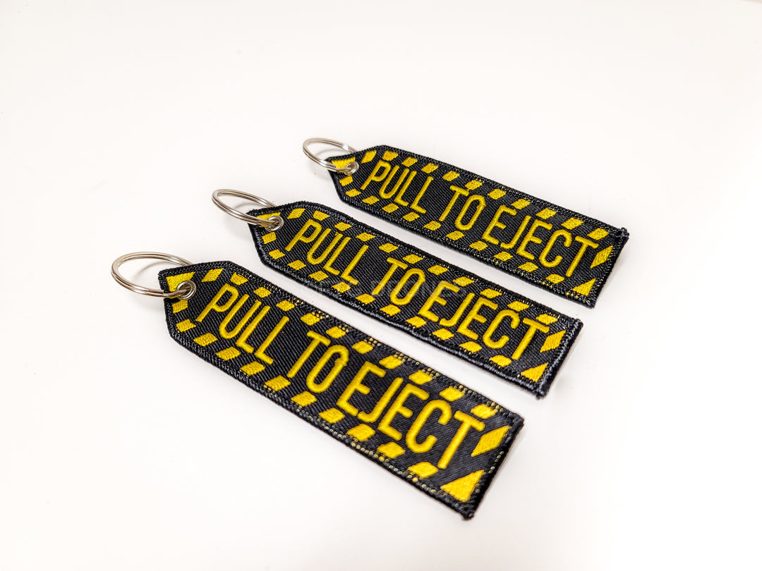 PULL TO EJECT Highest Quality Double Sided Embroider Keychain Ripcord USAF 1PC