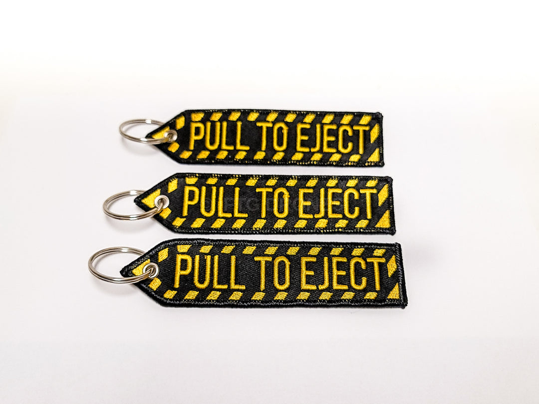 PULL TO EJECT Highest Quality Double Sided Embroider Keychain Ripcord USAF 1PC