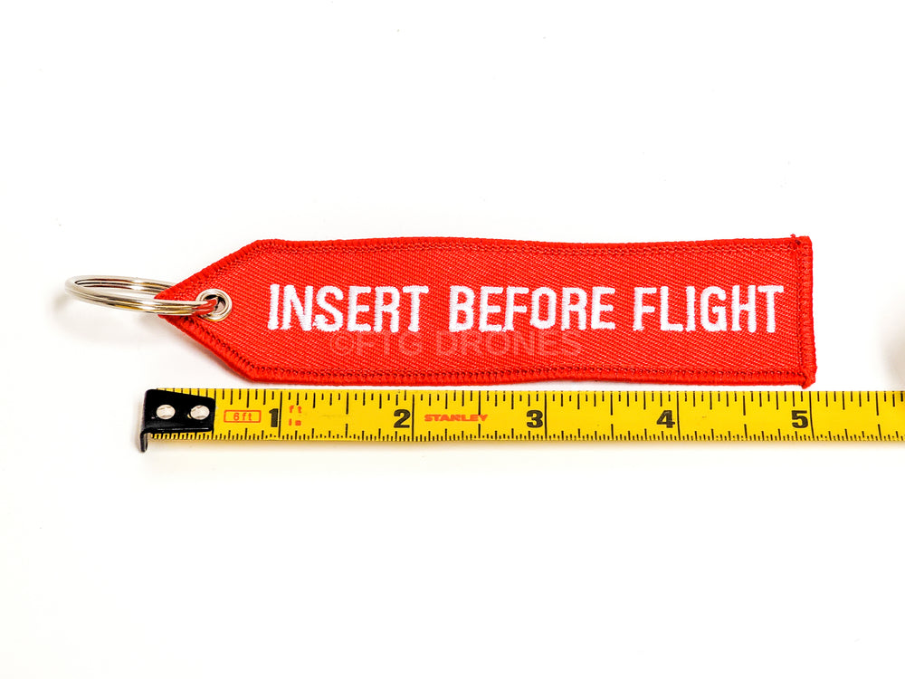 INSERT BEFORE FLIGHT Keychain Double Sided Embroider Fabric
