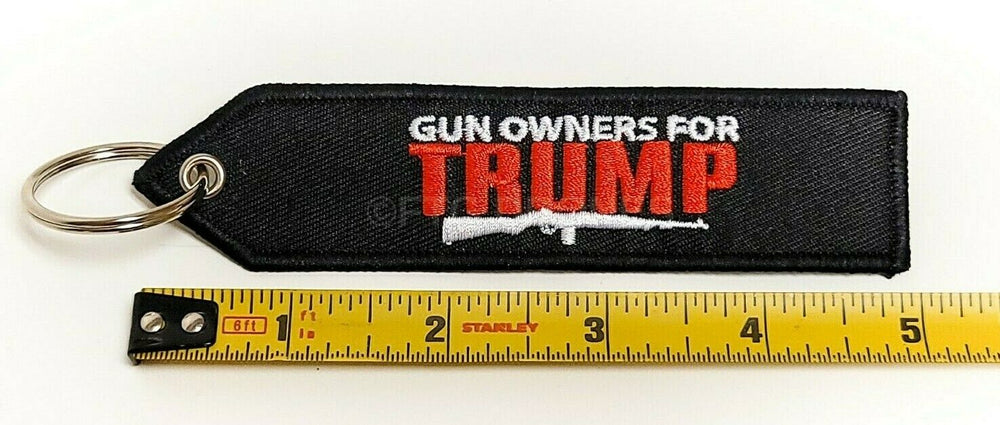 TRUMP 2024 GUN OWNERS FOR TRUMP Keychain Highest Quality Double Sided Embroider Fabric, exclusive product USA